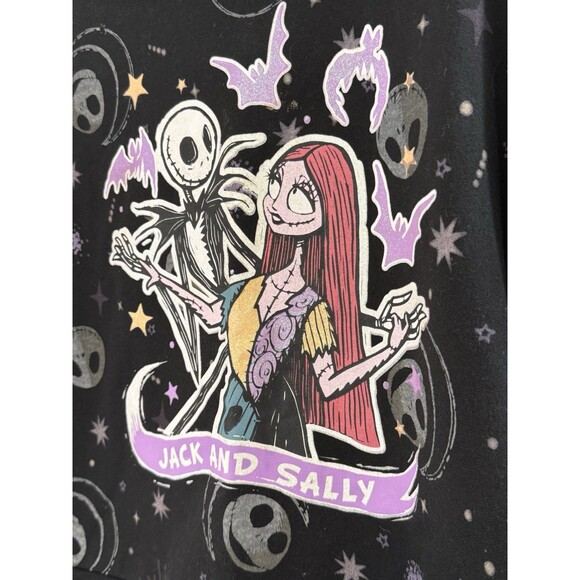 Jack & Sally Crewneck Sweatshirt Disney Halloween Gothic Tim Burton Kids L - Picture 3 of 7